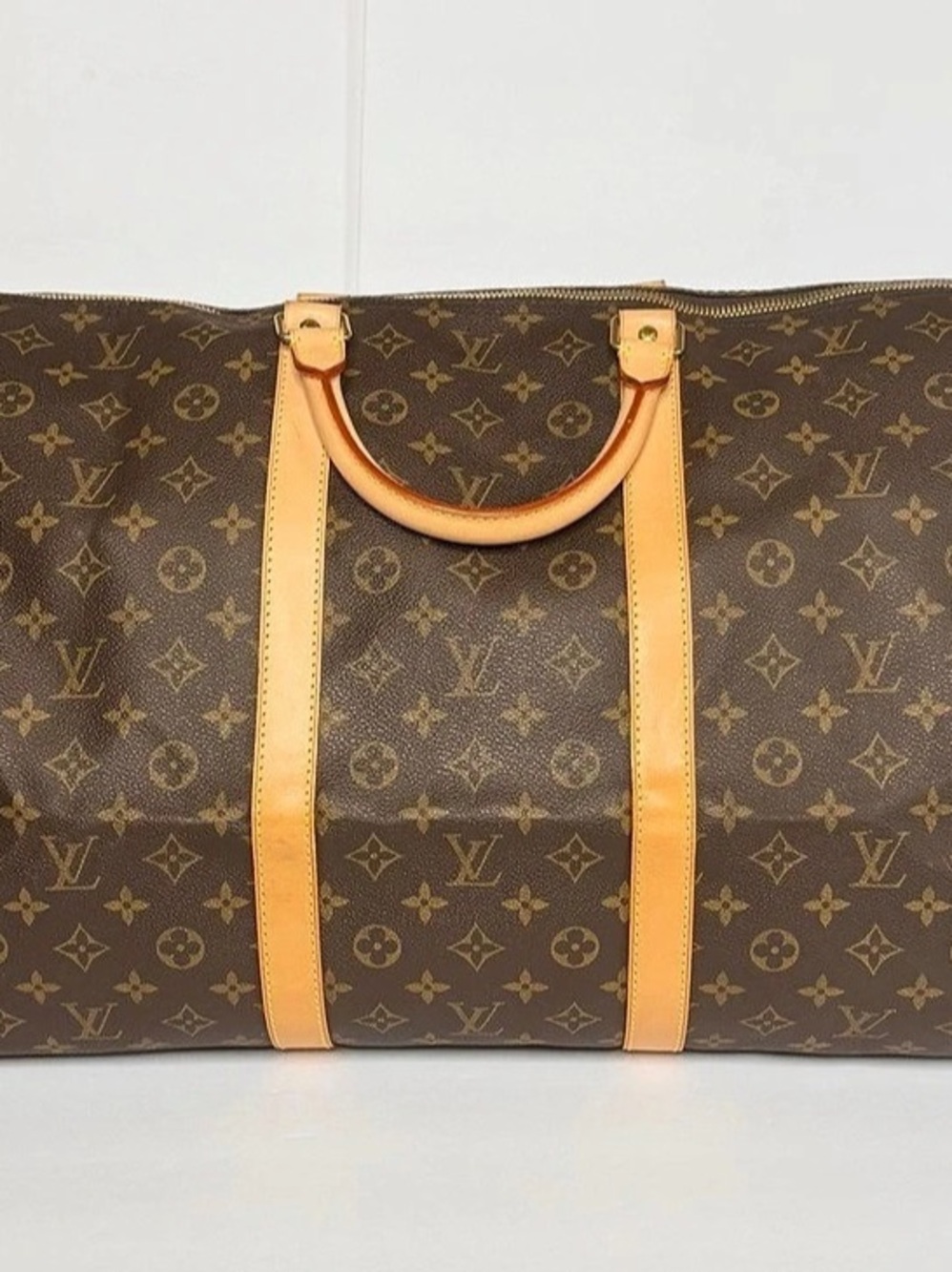 Louis Vuitton Keepall 50 Travel Bag in Brown & Tan